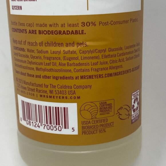 Mrs. Meyer's Clean Day 3 Dish Soap Fall Edition 16 Fl Oz Apple Cider Scent - Picture 4 of 6